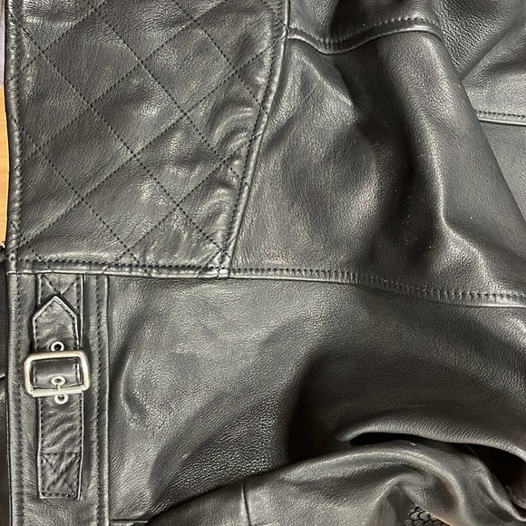 Diesel RAMBO black band collar leather Jacket- men, size: large - Picture 11 of 15